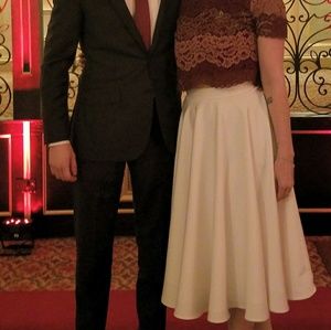 White Midi Flowy Skirt